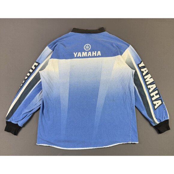 Vintage 90s Y2K Yamaha Motorsports Dirt Bike Long Sleeve Shirt Streetwear AOP T - Picture 2 of 16